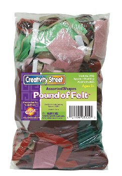 Felt Pack - Multi-Colored Assorted  Sizes & Shapes -1lb