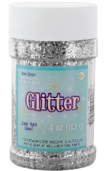 Glitter Shaker Top Jar - Silver (4oz/113 grams)