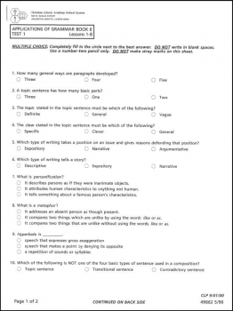 Applications of Grammar 6 Tests
