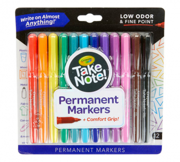 Crayola Take Note! Permanent Markers (12 count)