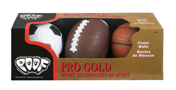 Pro Gold Mini Sport Pack (Football, Basketball, and Soccer Ball)
