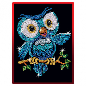 Sequin Art Red Ozzy Owl