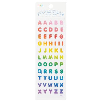 Stickiville Skinny - Rainbow Letters (Holographic Glitter) 2 sheets