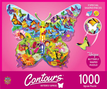 Butterfly Shape Contours Puzzle (1000 piece)