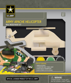 U.S. Army Apache Helicopter Wood Painting Kit