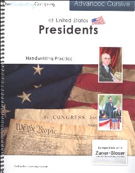 45 United States Presidents Character Writing Worksheets Zaner-Bloser Advanced Cursive