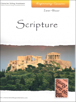 Scripture Character Writing Worksheets Zaner-Bloser Beginning Cursive