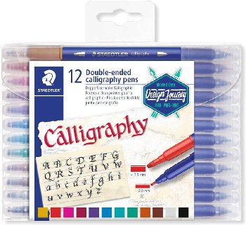 Double-Ended Calligraphy Pens - 12 Color Pack