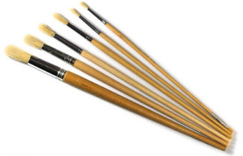 General Purpose White Bristle 6 Round Brushes