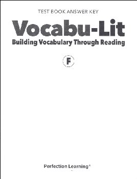 Vocabu-Lit F Test Answer Key (5th Edition)