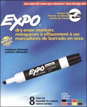 Expo2 Low-Odor Dry Erase Chisel Set of 8 (Assorted Colors)