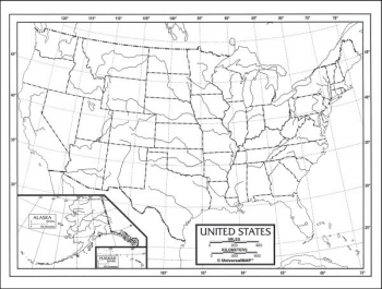 U.S. Map Laminated single (8+" x 11")