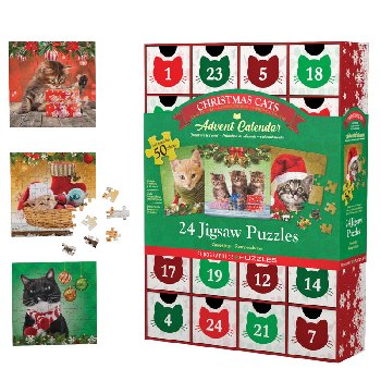 Christmas Cats Advent Calendar (24 50-piece Jigsaw Puzzles)
