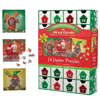 Christmas Dogs Advent Calendar (24 50-piece Jigsaw Puzzles)