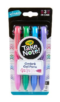 Crayola Take Note! Ombre Washable Gel Pens (4 count)