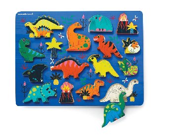 Let's Play Wood Puzzle + Playset - Dinosaurs (16 pieces)