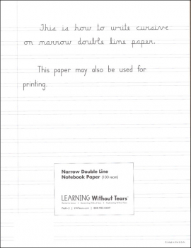 Narrow Double Line Notebook Paper - 100 Sheets | Handwriting Without ...