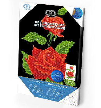 Red Rose Corsage Diamond Dotz Pre-Framed Kit (Intermediate)