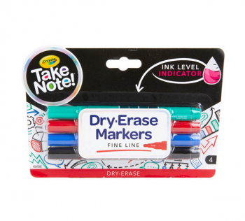 Crayola Take Note! Fine Line Dry Erase Markers (4 count)