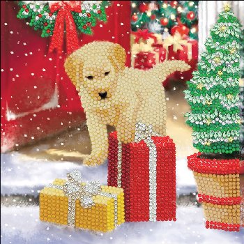 Crystal Art Card Kit - Labrador Pup