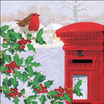 Crystal Art Card Kit - Robin and Postbox