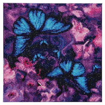 Crystal Art Medium Framed Kit - Blue Violet Butterflies