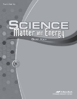 Science: Matter and Energy Quiz Key