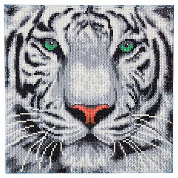 Crystal Art Medium Framed Kit - White Tiger
