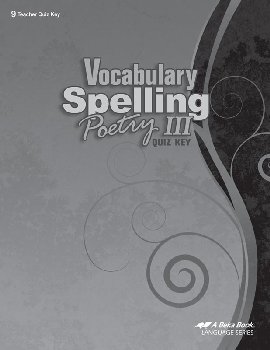 Vocabulary, Spelling Poetry III Quiz Key