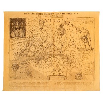 Captain John Smith's Map of Virginia 1612 Historical Document