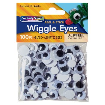 Peel 'n Stick Wiggle Eyes 100 pcs. Black