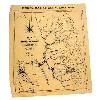 Mining Map of California Historical Document