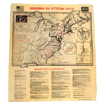 Revolutionary War Battlefield Map 1775-1781 Historical Document