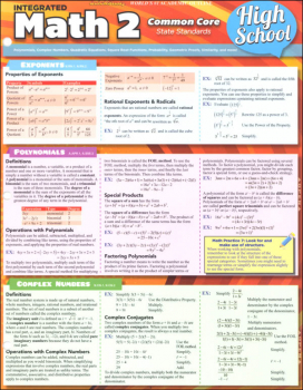 Integrated Math 2 Common Core State Standards High School Quick Study ...