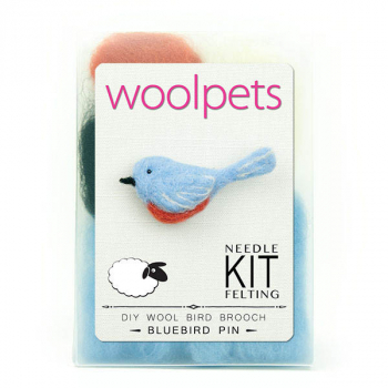 DIY Wool Bird Brooch - Bluebird Pin