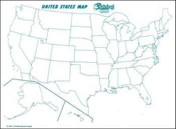 U.S. Map Dry Erase Board 9" x 12"