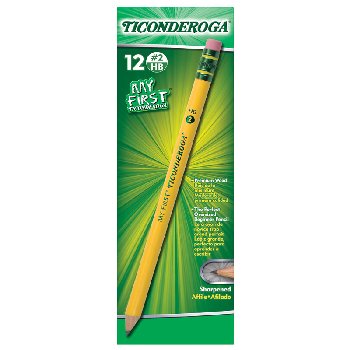 Dixon Ticonderoga My First Pencils - Primary with Eraser - Sharpened  12 count
