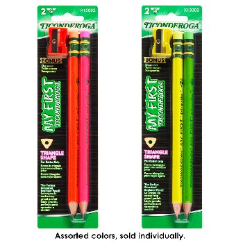 Ticonderoga My First Tri-Write - Neon Assorted with Sharpener 2 count