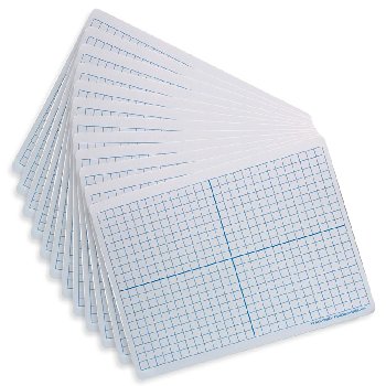XY Axis Square Grid Dry Erase Mats 9"x12" - magnetic (12 pack)