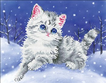 Kitten in the Snow Diamond Dotz Kit (Intermediate)