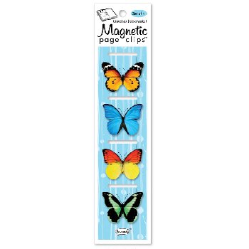Flutter Butterfly Magnetic Page Clips (set of 4)