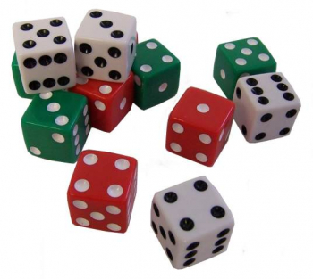 7366 Multi White and Green Dot Dice LEARNING ADVANTAGE Red Set of 36 