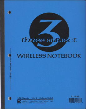 Wireless 3-Section Notebook - 120 Perforated Sheets