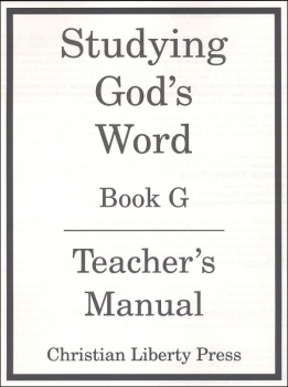 Studying God's Word Book G Teacher Manual