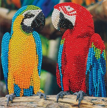 Crystal Art Card Kit - Parrot Friends