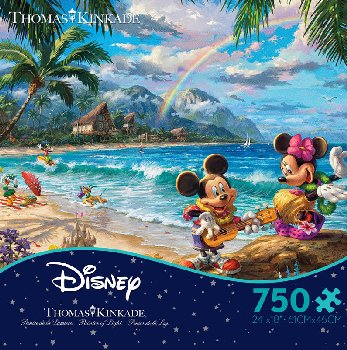 Mickey and Minnie in Hawaii Jigsaw Puzzle (Thomas Kinkade Disney Collection) 750 pcs.