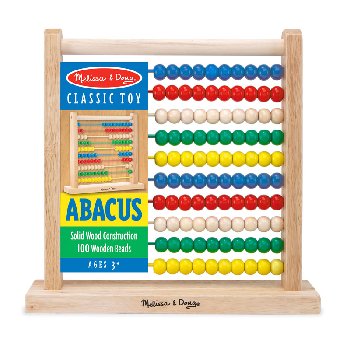 Multicolor Woodyland 102190401 Abacus-Natural with Colored Beads