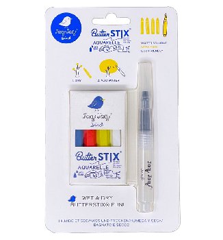 Aqua Brush Pen and ButterStix Aquarelle 4 pack (Grab N Go)