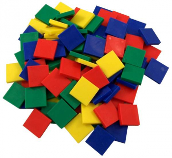 Color Tiles - Plastic 1" - Set of 100