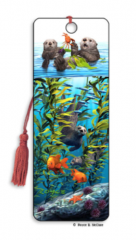 Sea Otters 3D Bookmark